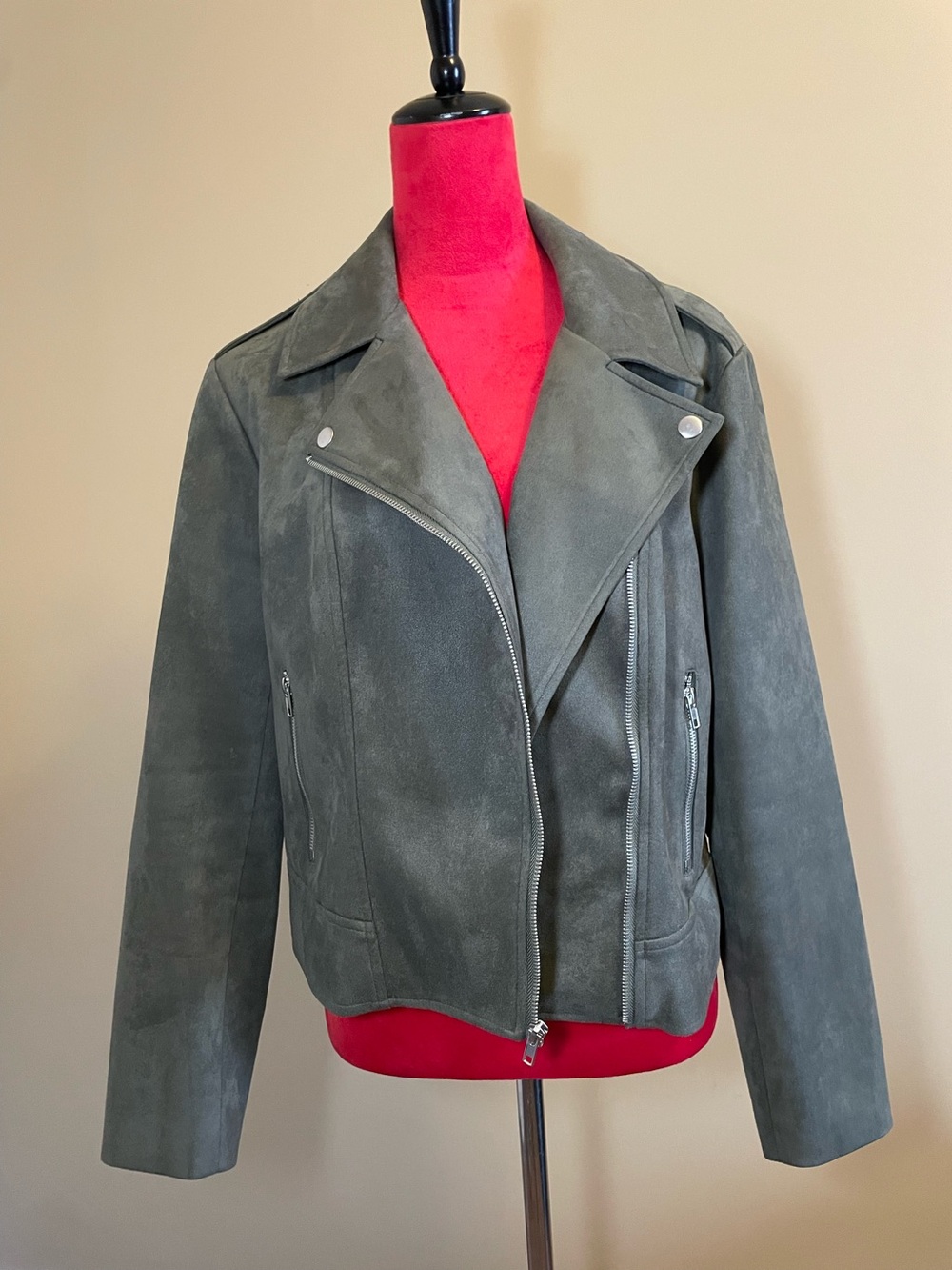 BB Dakota by Steve Madden Gray Suede Moto Jacket